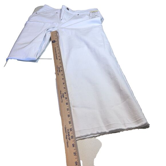 EDITED BY REMI BADER WOMEN HIGH RISE RELAXED FIT WIDE LEG CROP WHITE PANT Size 8 - Picture 14 of 14